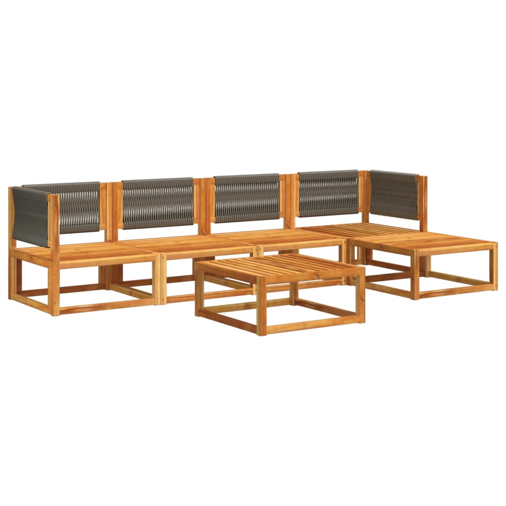 Set Divano Da Giardino 6 Pz Con Cuscini In Massello Di Acacia - Image 3