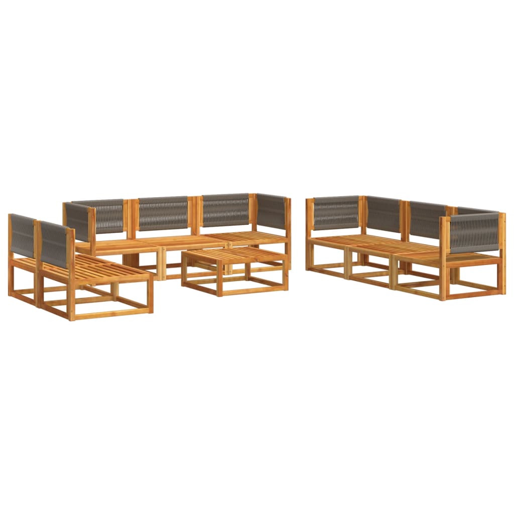 Set Divano Giardino 9 Pz Con Cuscini Legno Massello Di Acacia - Image 3