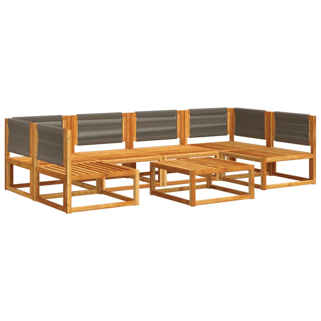 Set Divano Da Giardino 7 Pz Con Cuscini Legno Massello Acacia - Image 3