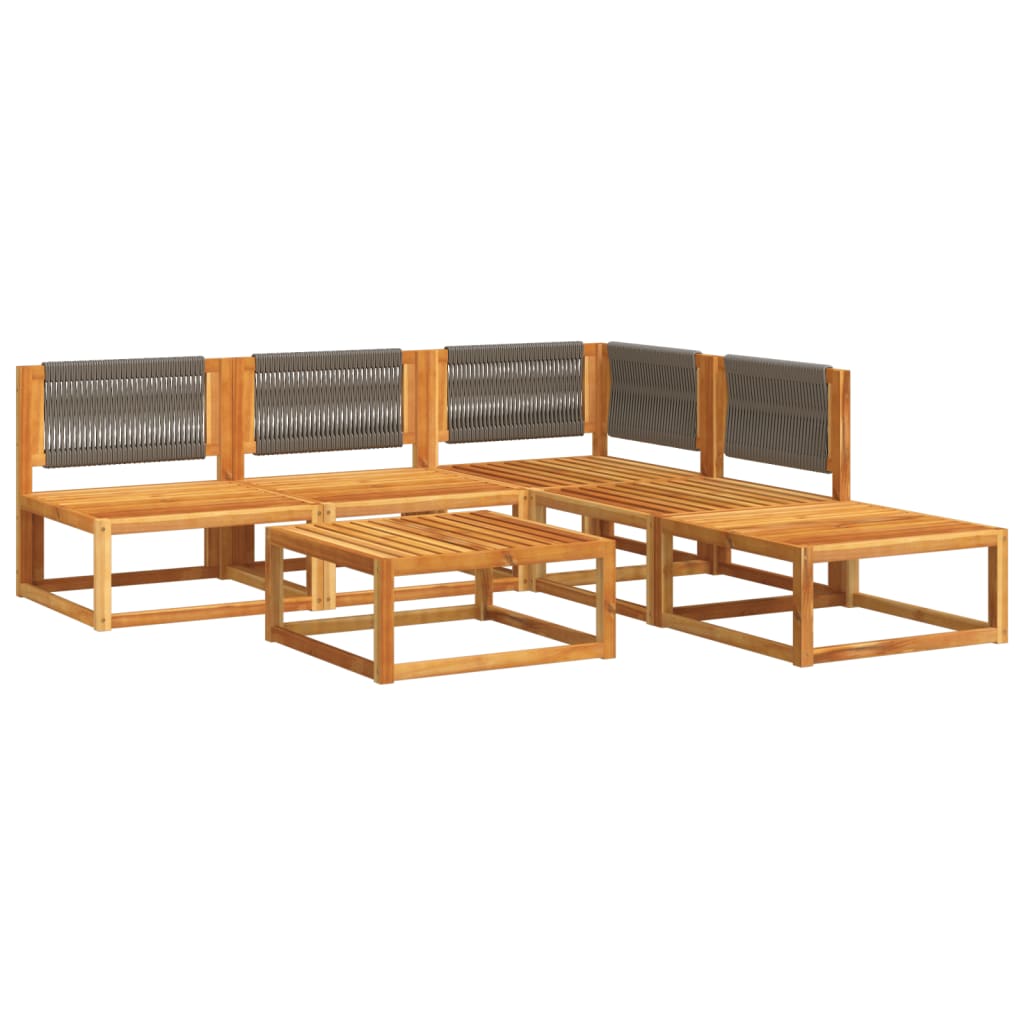 Set Divano Da Giardino 6 Pz Con Cuscini In Massello Di Acacia - Image 3