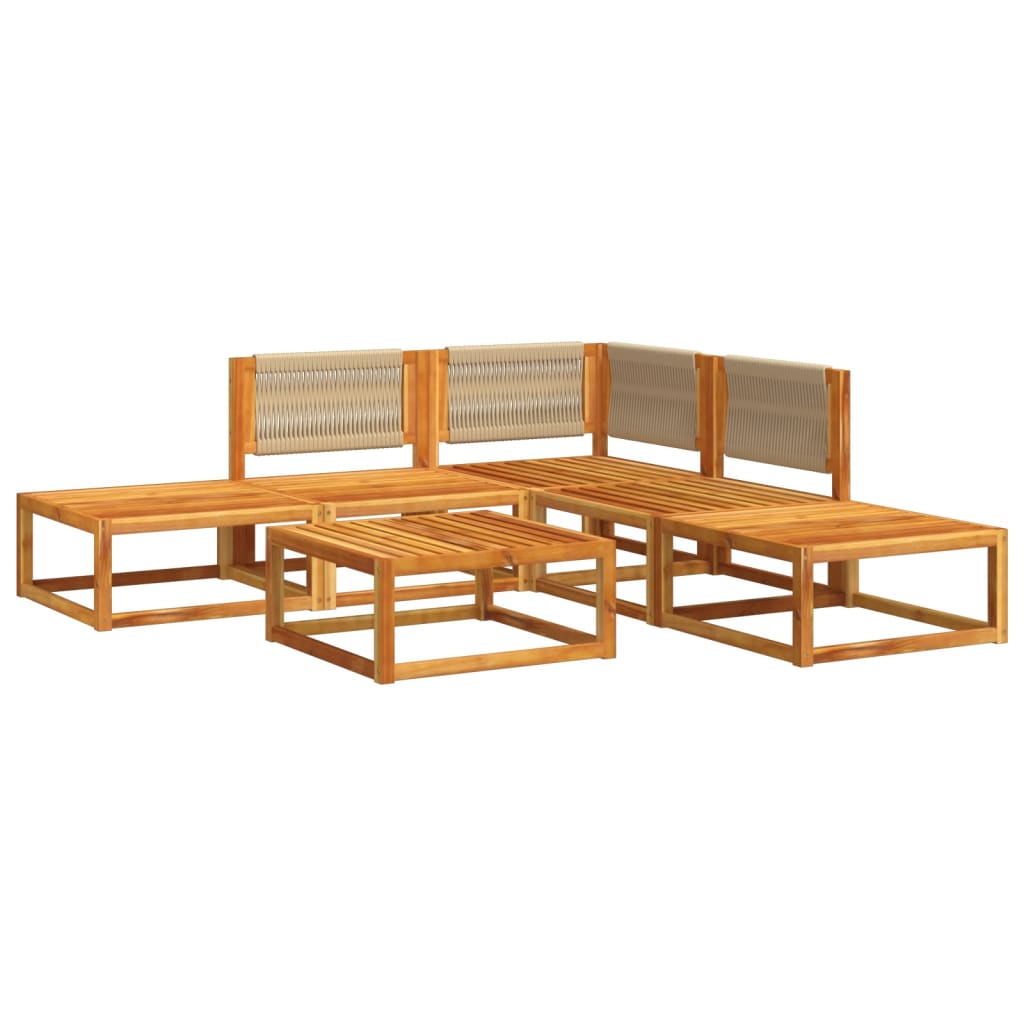 Set Divano Da Giardino 6 Pz Con Cuscini In Massello Di Acacia - Image 3