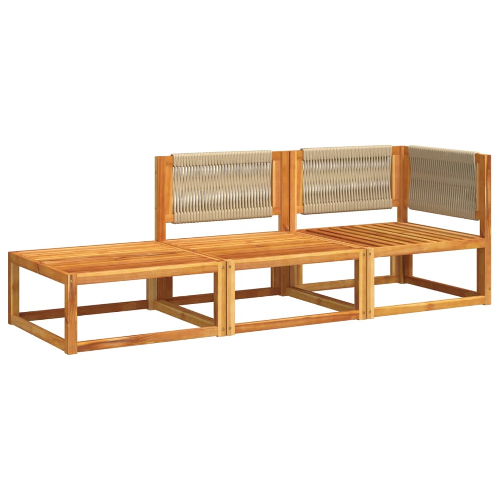 Set Divano Da Giardino 3pz Con Cuscini Legno Massello Di Acacia - Image 3