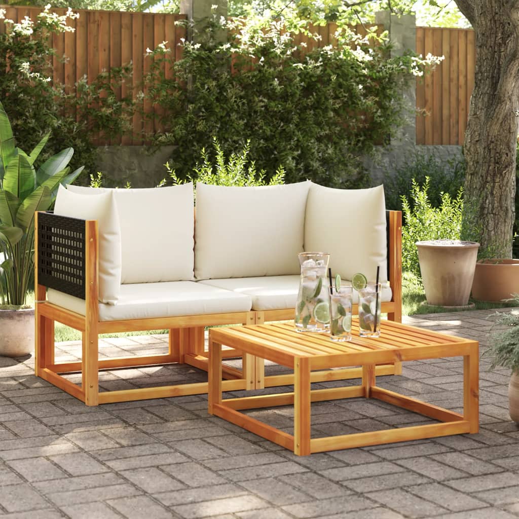 Divani Angolari Da Giardino Con Cuscini 2pz Massello Acacia
