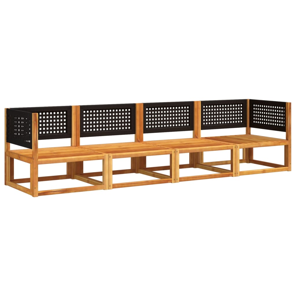 Set Divani Da Giardino 4pz Con Cuscini Legno Massello Di Acacia - Image 3