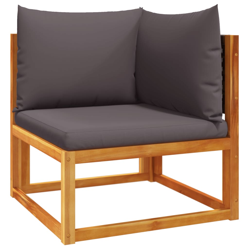Set Divani Da Giardino 4pz Con Cuscini Legno Massello Di Acacia - Image 4