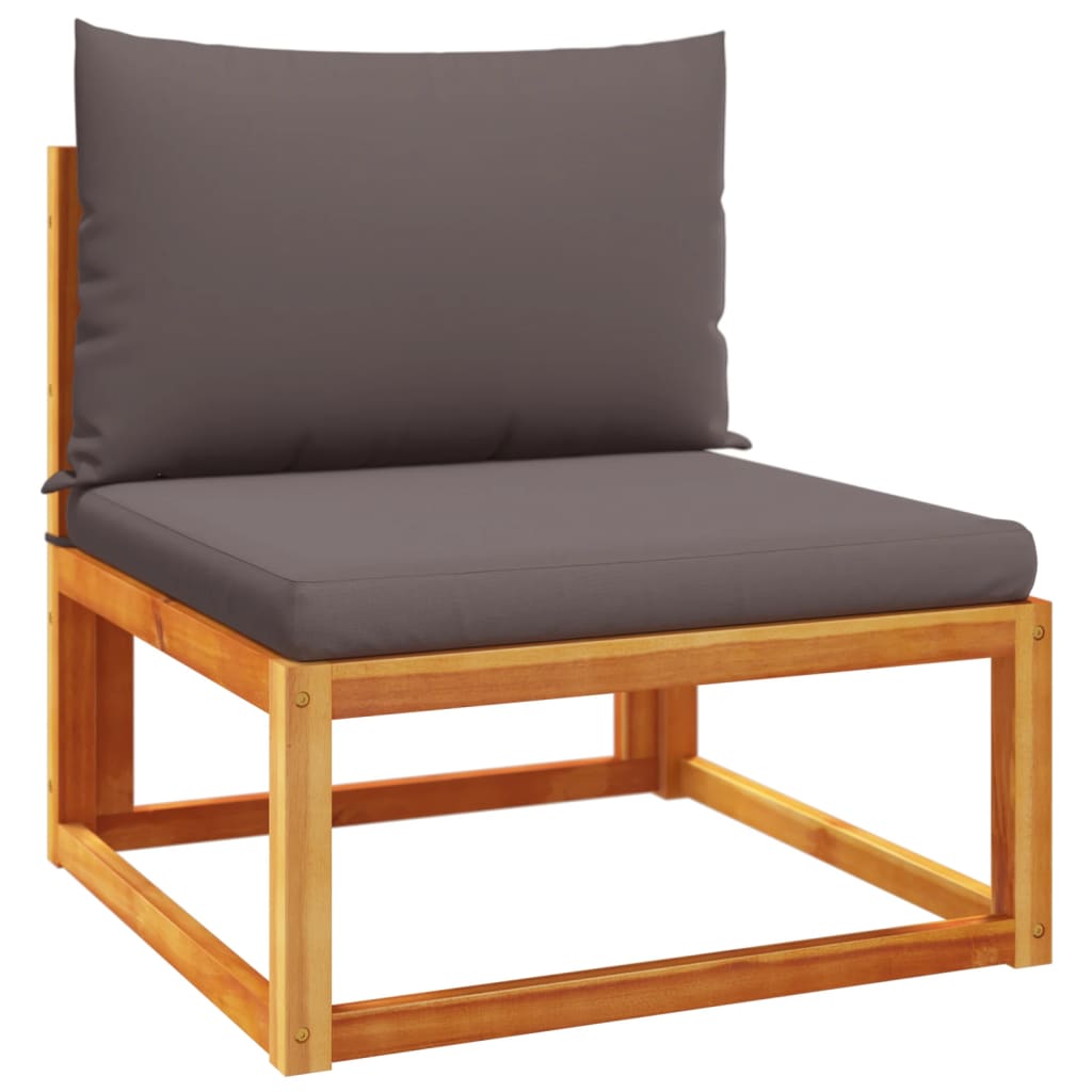 Set Divani Da Giardino 4pz Con Cuscini Legno Massello Di Acacia - Image 5