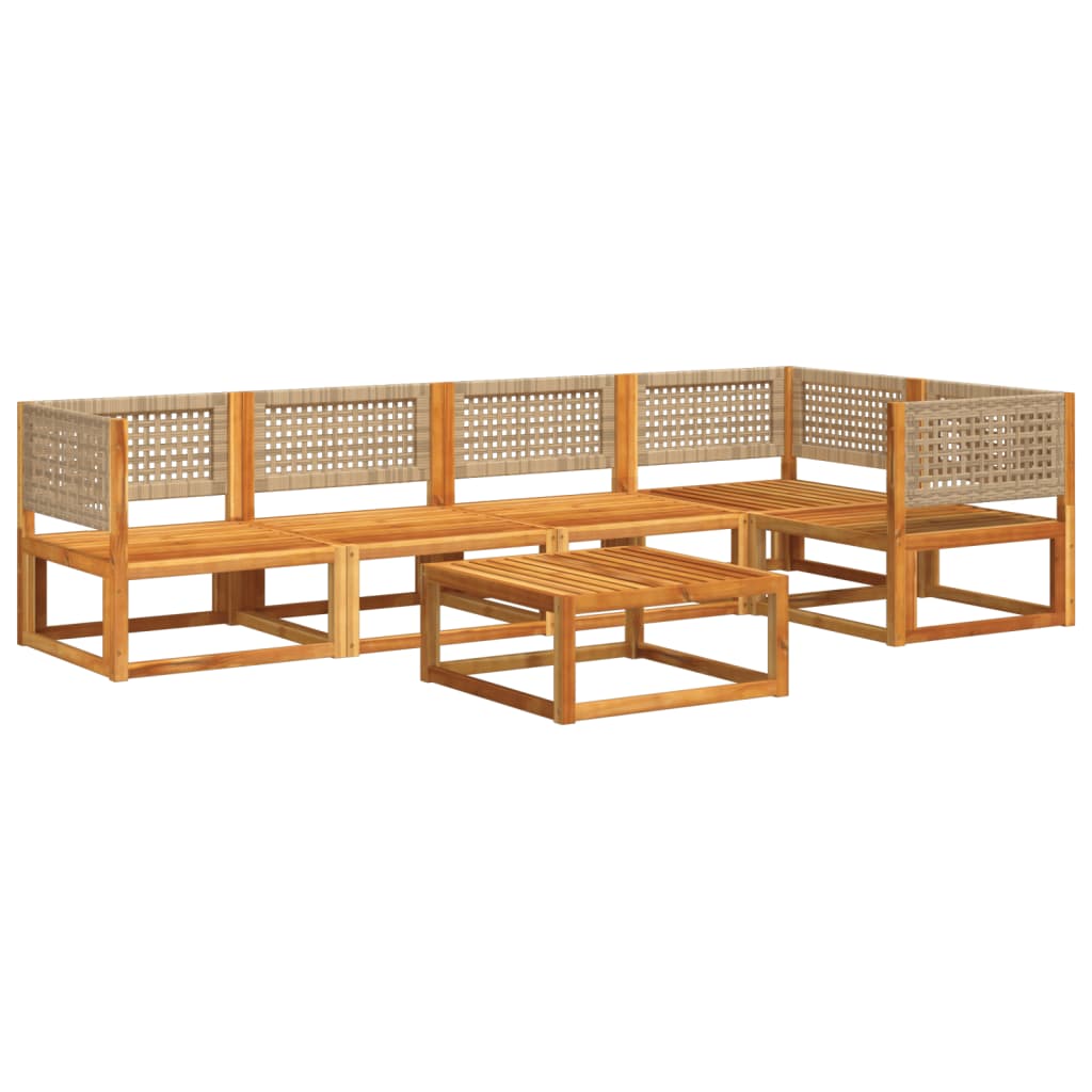 Set Divano Da Giardino 6 Pz Con Cuscini In Massello Di Acacia - Image 3