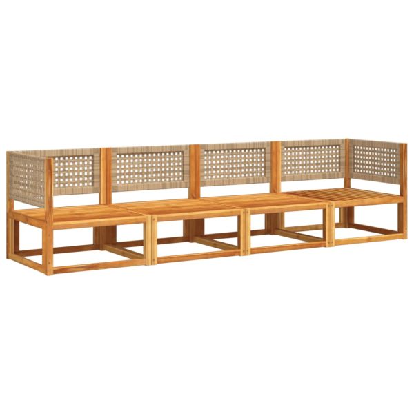 Set Divani Da Giardino 4pz Con Cuscini Legno Massello Di Acacia - Image 3