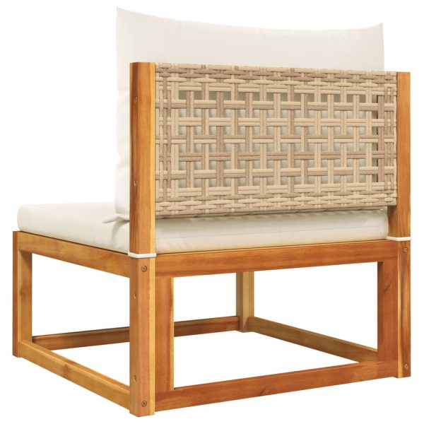 Set Divani Da Giardino 4pz Con Cuscini Legno Massello Di Acacia - Image 6