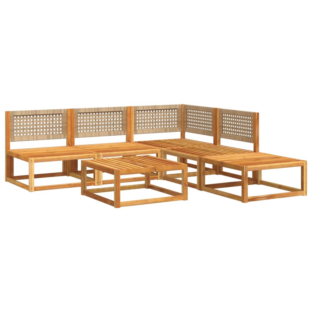 Set Divano Da Giardino 6 Pz Con Cuscini In Massello Di Acacia - Image 3