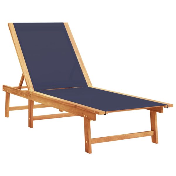 Lettini Prendisole 2 Pz Con Tavolo Blu Legno Acacia E Textilene - Image 3