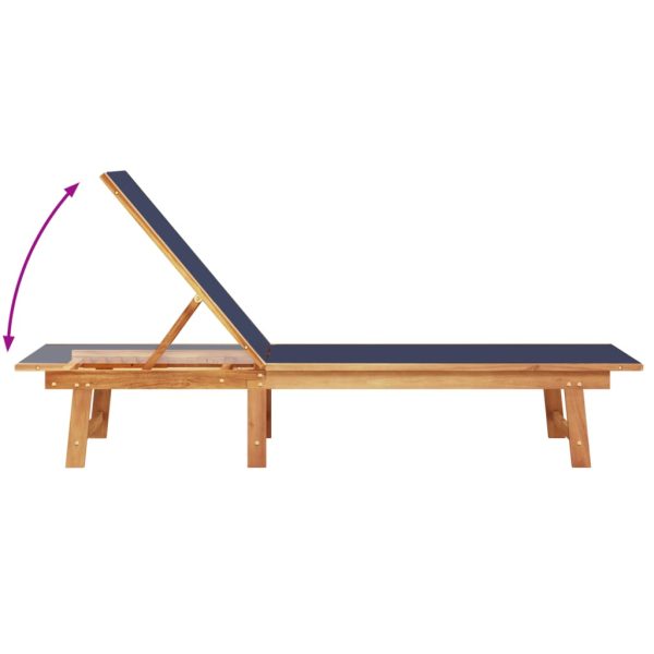 Lettini Prendisole 2 Pz Con Tavolo Blu Legno Acacia E Textilene - Image 5