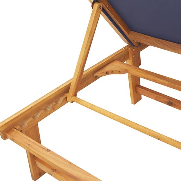 Lettini Prendisole 2 Pz Con Tavolo Blu Legno Acacia E Textilene - Image 6