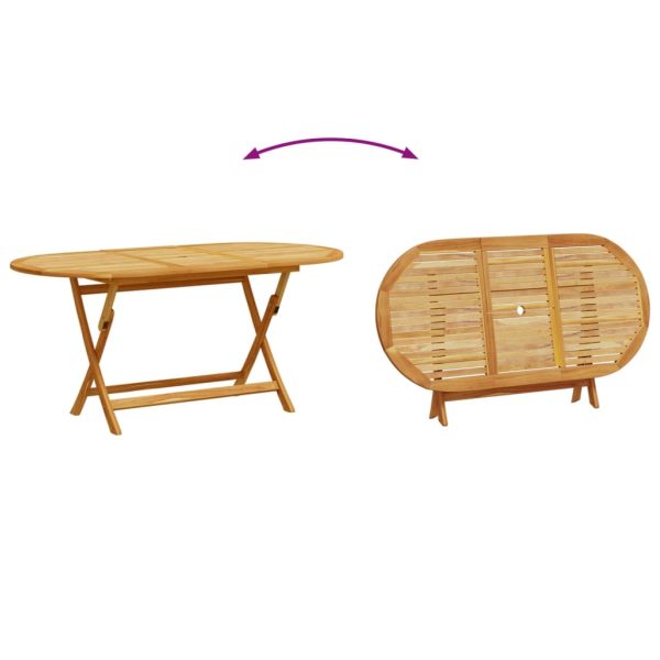 Set Pranzo Da Giardino 7pz Legno Massello Di Acacia E Textilene - Image 6