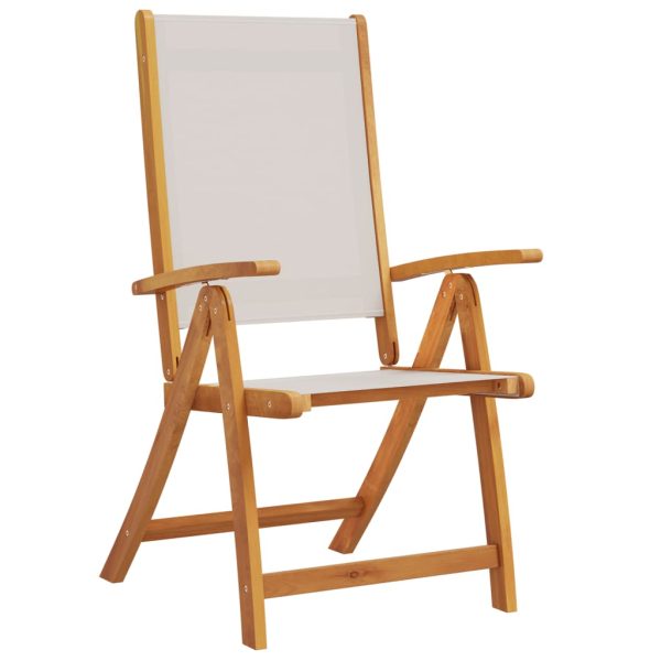 Set Pranzo Da Giardino 7pz Legno Massello Di Acacia E Textilene - Image 4