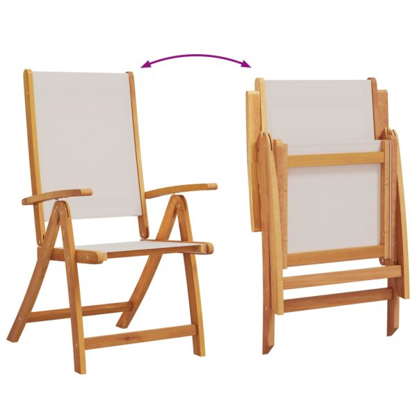Set Pranzo Da Giardino 9pz Legno Massello Di Acacia E Textilene - Image 5