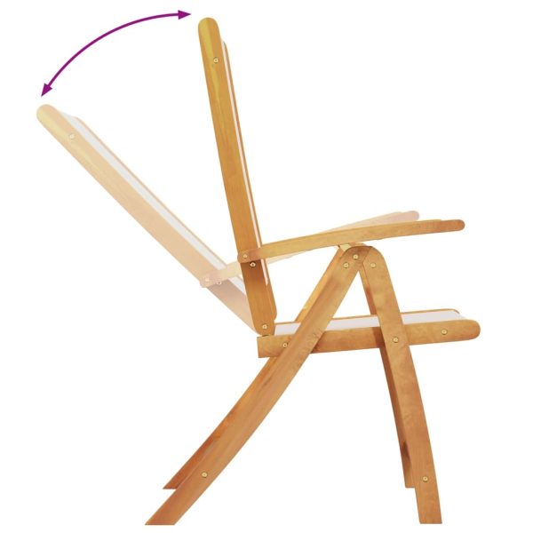 Set Pranzo Da Giardino 5pz Legno Massello Di Acacia E Textilene - Image 6