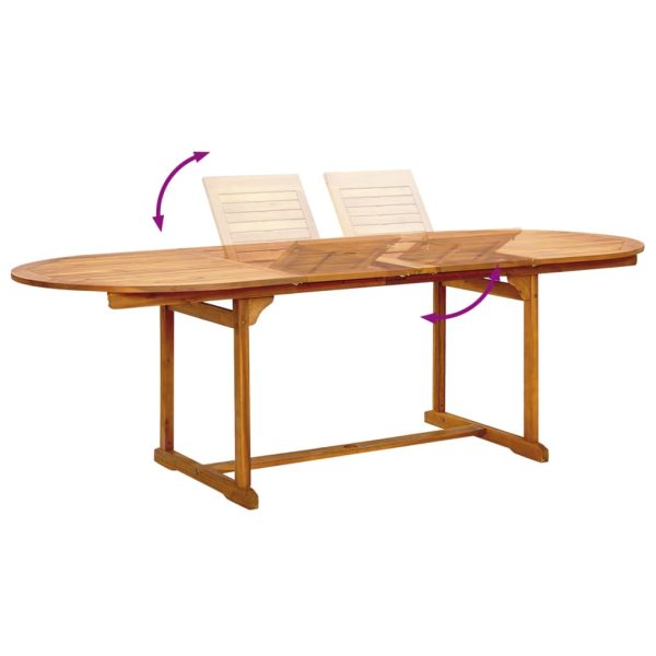 Set Pranzo Da Giardino 9pz Legno Massello Di Acacia E Textilene - Image 6