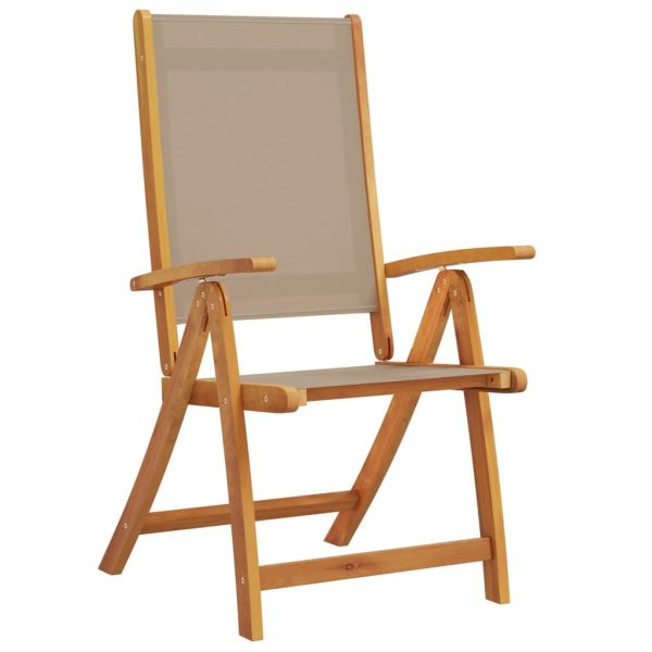 Set Pranzo Da Giardino 7pz Legno Massello Di Acacia E Textilene - Image 4