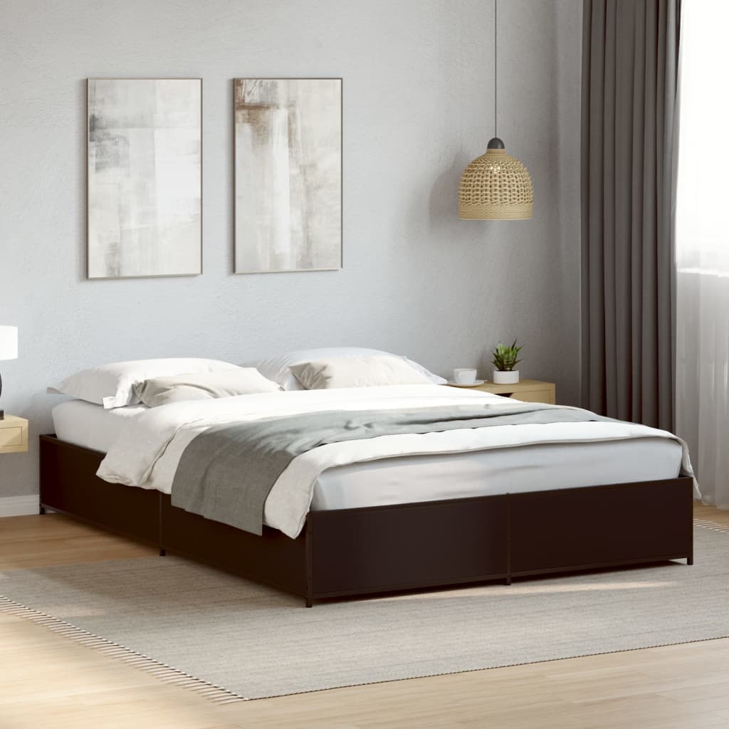 Giroletto Nero 120x200 Cm In Legno Multistrato E Metallo