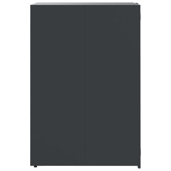 Copribidone Con Ruote 5 Bidoni Antracite 345x79x117cm Acciaio - Image 6