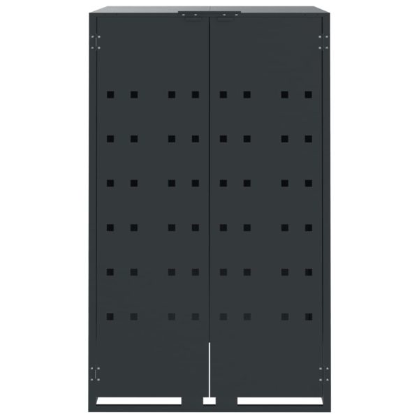 Copribidone Con Ruote 6 Bidoni Antracite 414x79x117cm Acciaio - Image 5