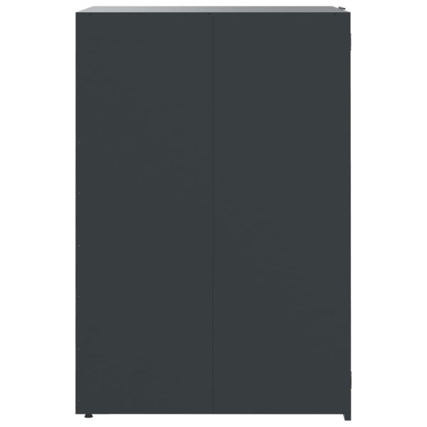 Copribidone Con Ruote 6 Bidoni Antracite 414x79x117cm Acciaio - Image 6