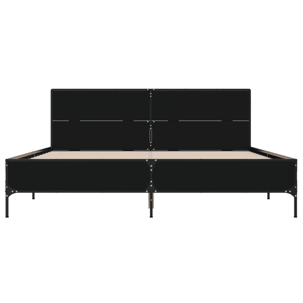 Giroletto Nero 120x200 Cm In Legno Multistrato E Metallo - Image 4