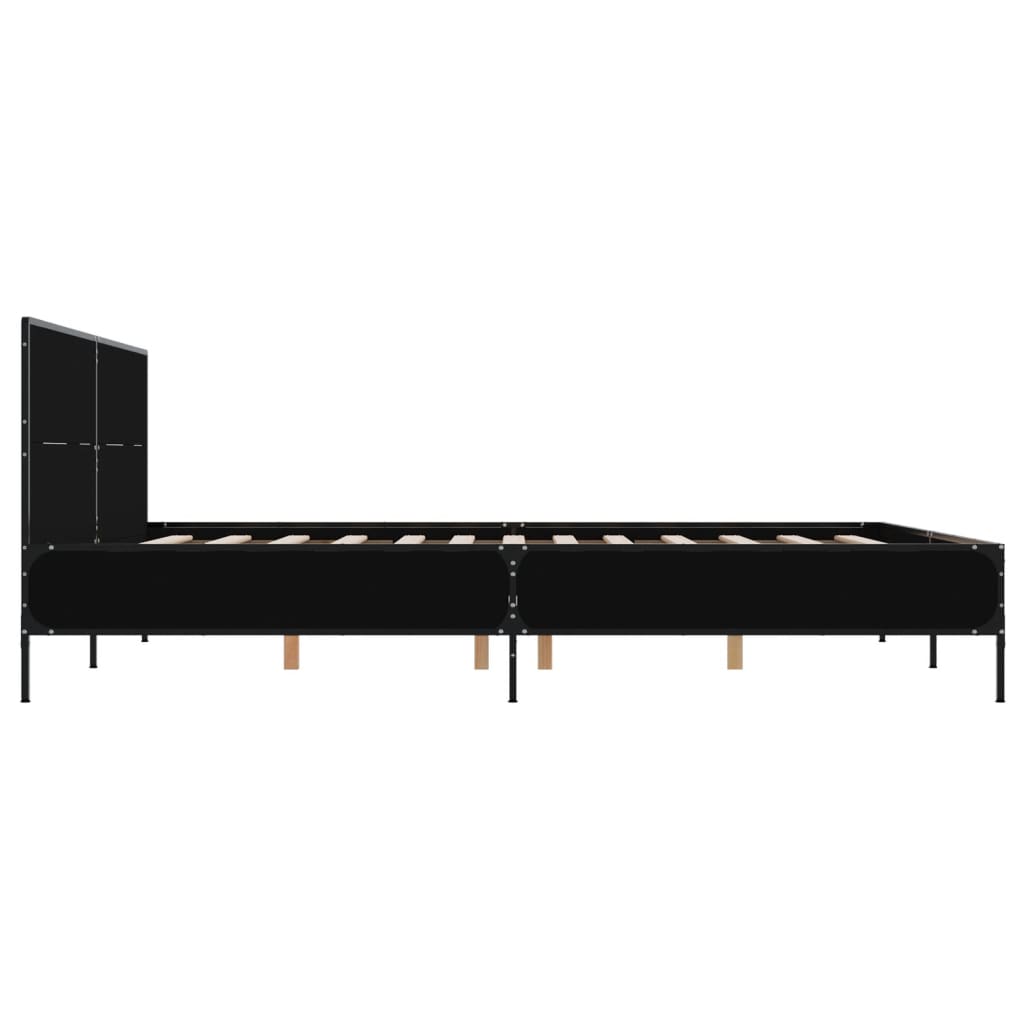 Giroletto Nero 120x200 Cm In Legno Multistrato E Metallo - Image 5