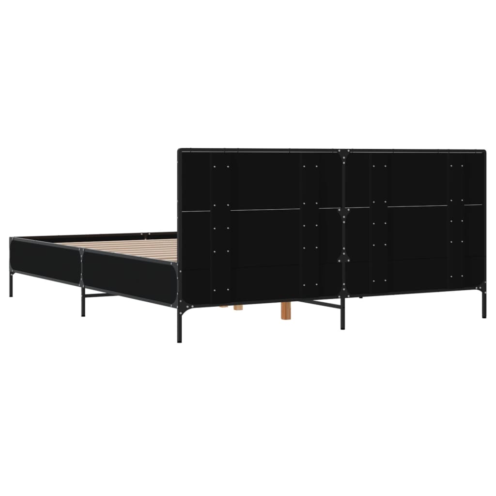 Giroletto Nero 120x200 Cm In Legno Multistrato E Metallo - Image 6