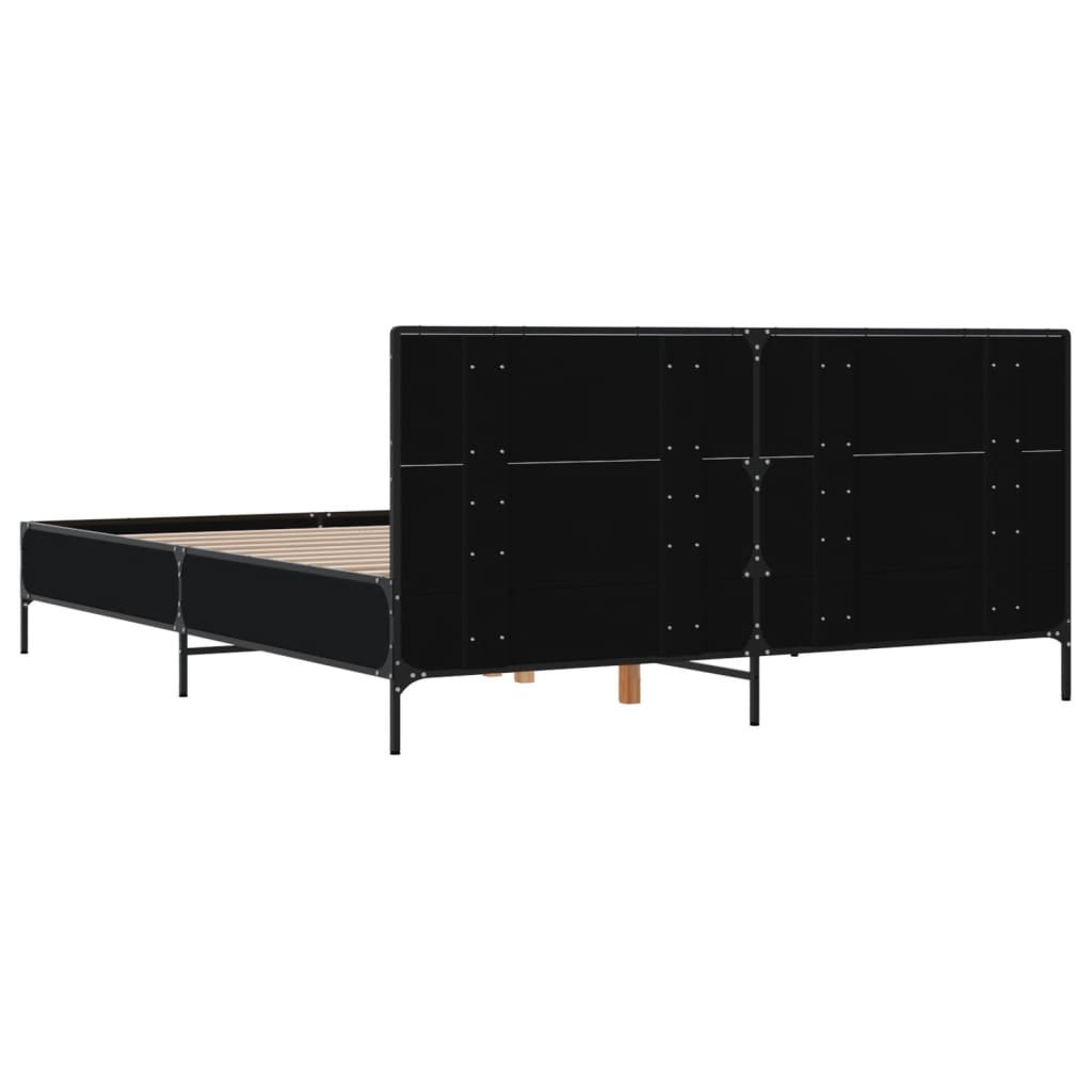 Giroletto Nero 140x200 Cm In Legno Multistrato E Metallo - Image 6