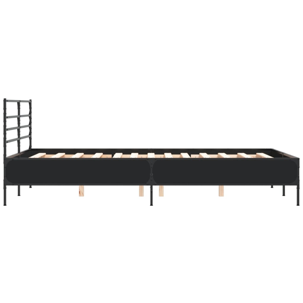 Giroletto Nero 140x200 Cm In Legno Multistrato E Metallo - Image 5