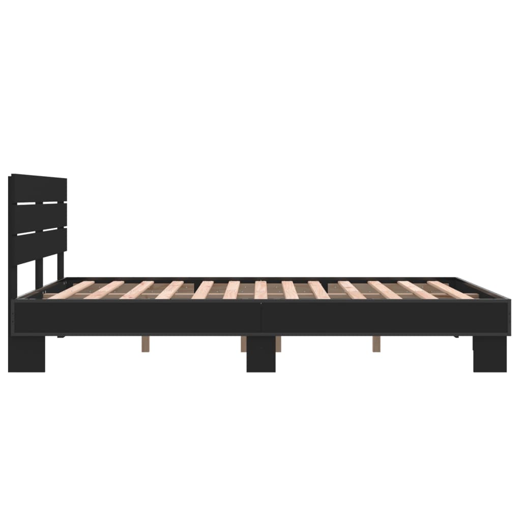 Giroletto Nero 120x200 Cm In Legno Multistrato E Metallo - Image 5