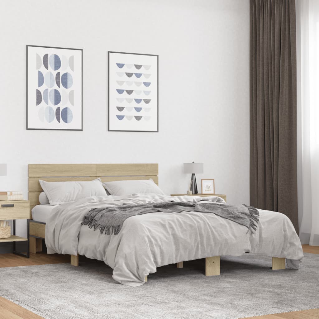 Giroletto Rovere Sonoma 140x190 Cm In Legno Multistrato Metallo