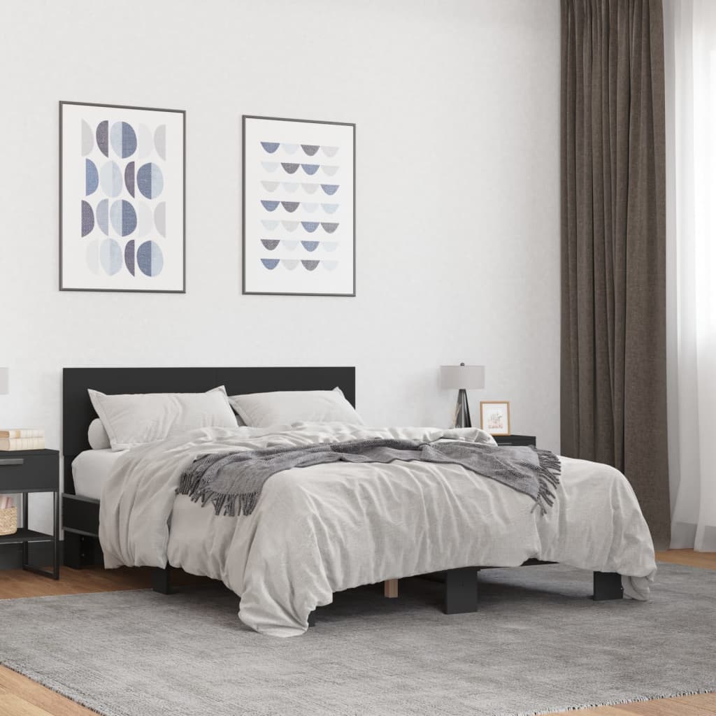 Giroletto Nero 120x200 Cm In Legno Multistrato E Metallo