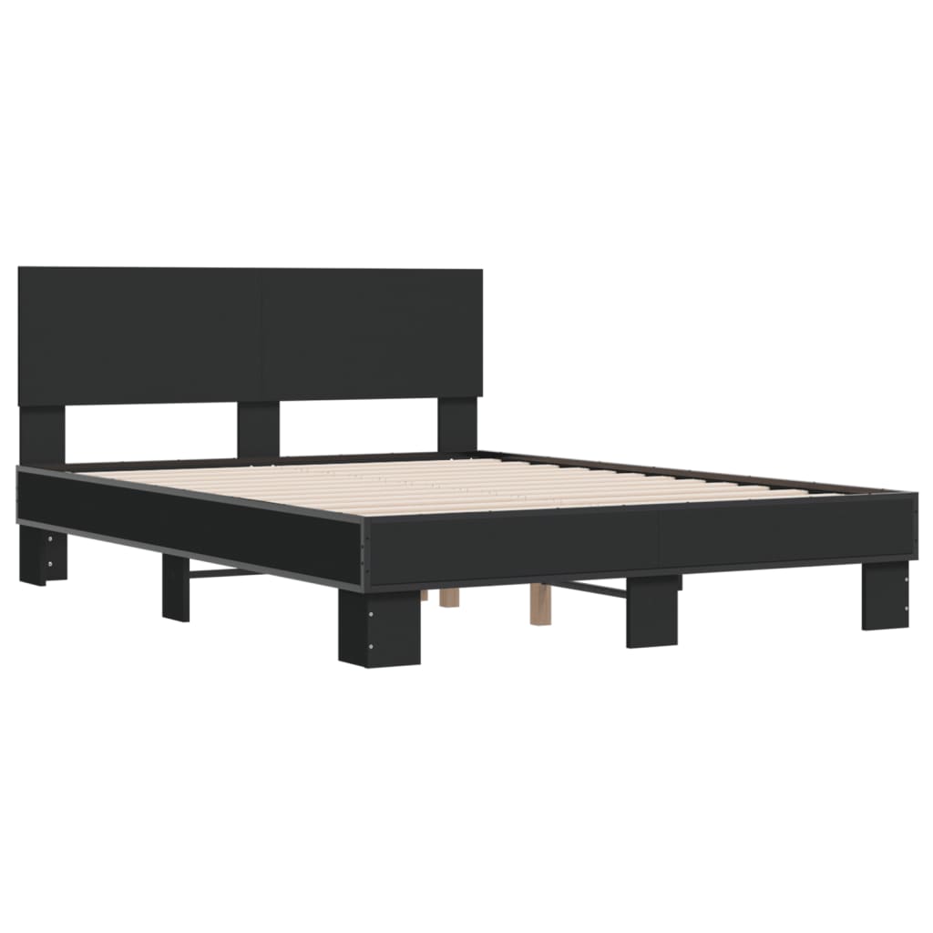 Giroletto Nero 120x200 Cm In Legno Multistrato E Metallo - Image 3