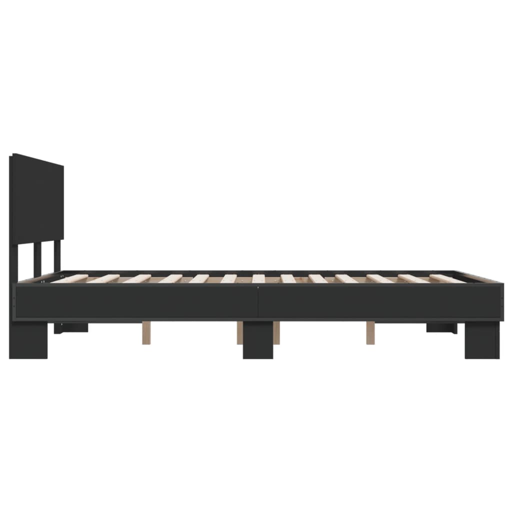 Giroletto Nero 120x200 Cm In Legno Multistrato E Metallo - Image 5