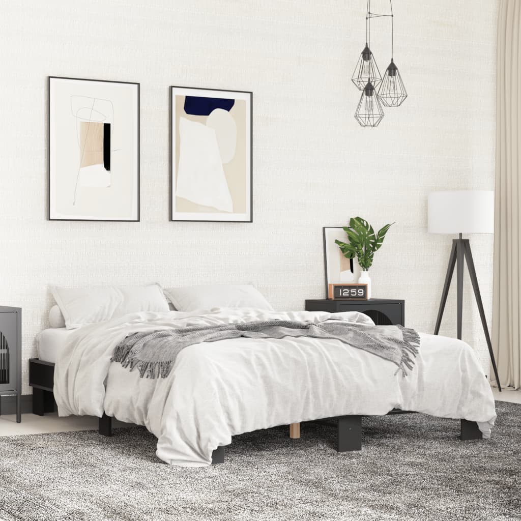 Giroletto Nero 150x200 Cm In Legno Multistrato E Metallo