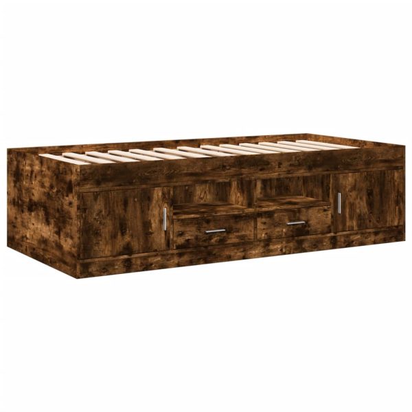 Divano Letto Con Cassetti Senza Materasso Rovere Fumo 75x190 cm - Image 3