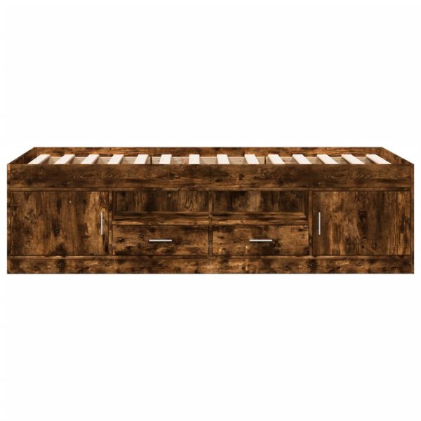 Divano Letto Con Cassetti Senza Materasso Rovere Fumo 75x190 cm - Image 4