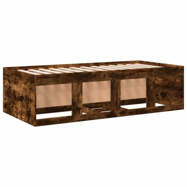 Divano Letto Con Cassetti Senza Materasso Rovere Fumo 75x190 cm - Image 6
