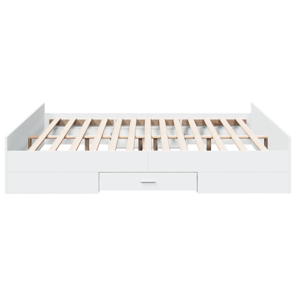 Giroletto Con Cassetti Bianco 200x200 Cm In Legno Multistrato - Image 5