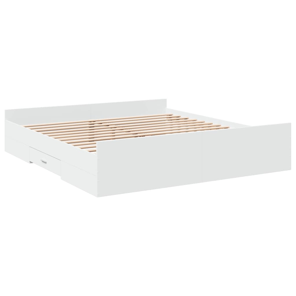 Giroletto Con Cassetti Bianco 200x200 Cm In Legno Multistrato - Image 6