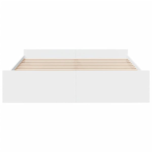 Giroletto Con Cassetti Bianco 180x200 Cm In Legno Multistrato - Image 4