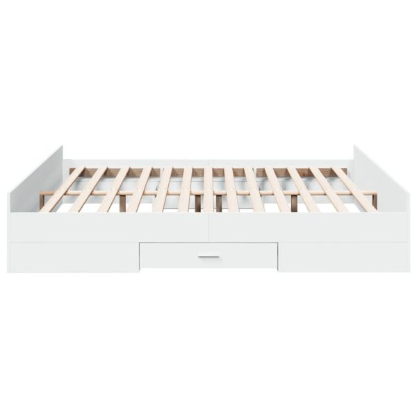 Giroletto Con Cassetti Bianco 180x200 Cm In Legno Multistrato - Image 5