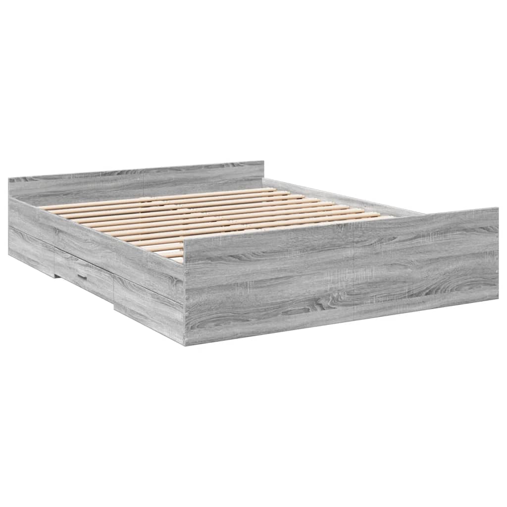 Giroletto Cassetti Grigio Sonoma 160x200 Cm Legno Multistrato - Image 3