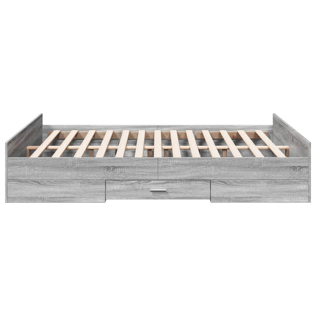 Giroletto Cassetti Grigio Sonoma 160x200 Cm Legno Multistrato - Image 5