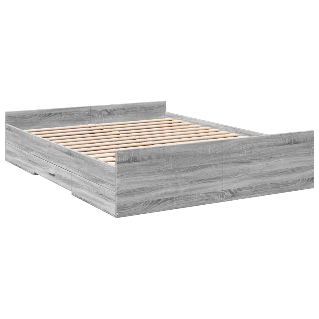 Giroletto Cassetti Grigio Sonoma 160x200 Cm Legno Multistrato - Image 6