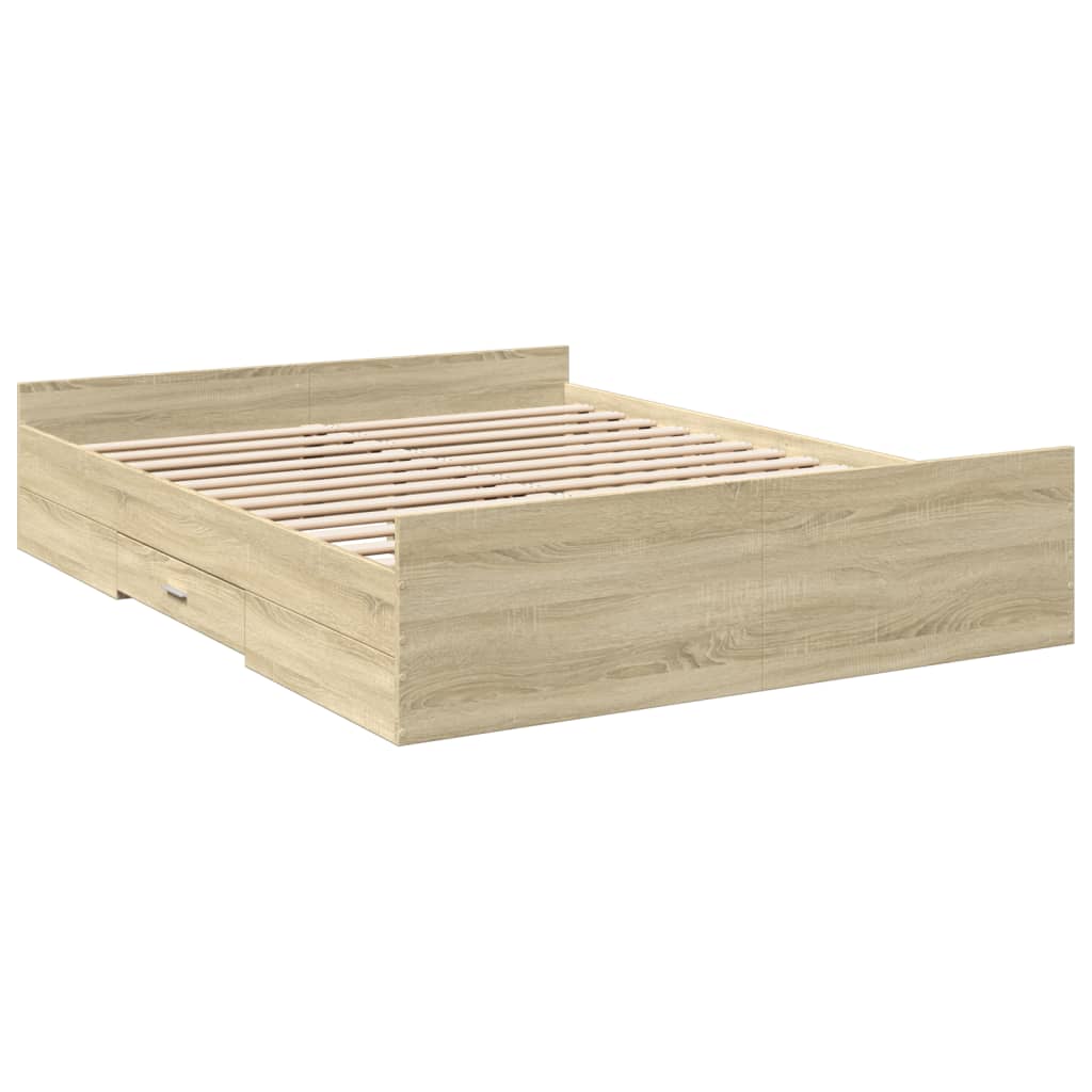 Giroletto Cassetti Rovere Sonoma 140x200 Cm Legno Multistrato - Image 3