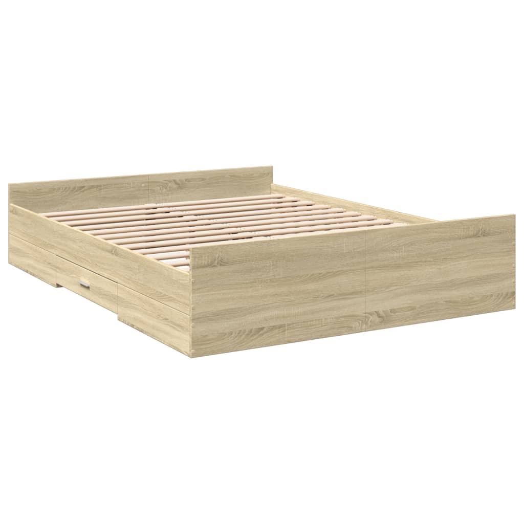 Giroletto Cassetti Rovere Sonoma 140x200 Cm Legno Multistrato - Image 6